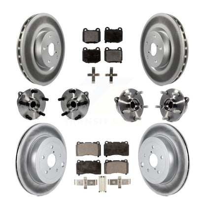 Kit de plaquettes de rotor de frein enduites de roulement de moyeu avant et arrière (10 pièces) pour Subaru Impreza WR