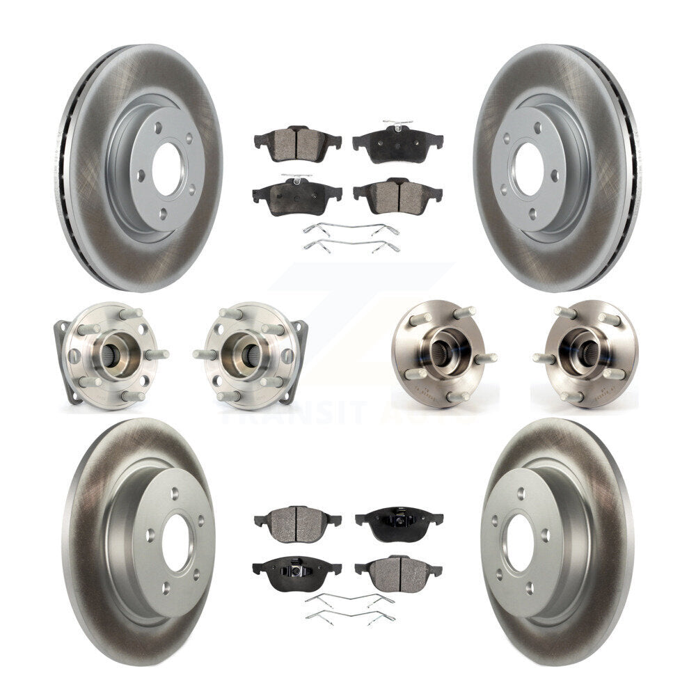 Kit de rotor et de plaquettes de frein revêtus de roulement de moyeu avant et arrière (10 pièces) pour Volvo S40 V50 AW