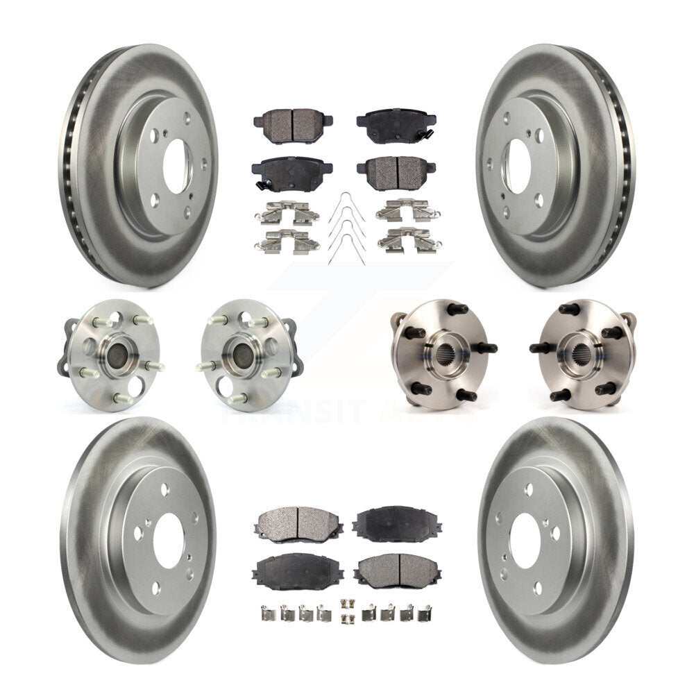 Kit de plaquettes de rotor de frein revêtues de roulement de moyeu avant et arrière (10 pièces) pour Scion x 2008 – 2015