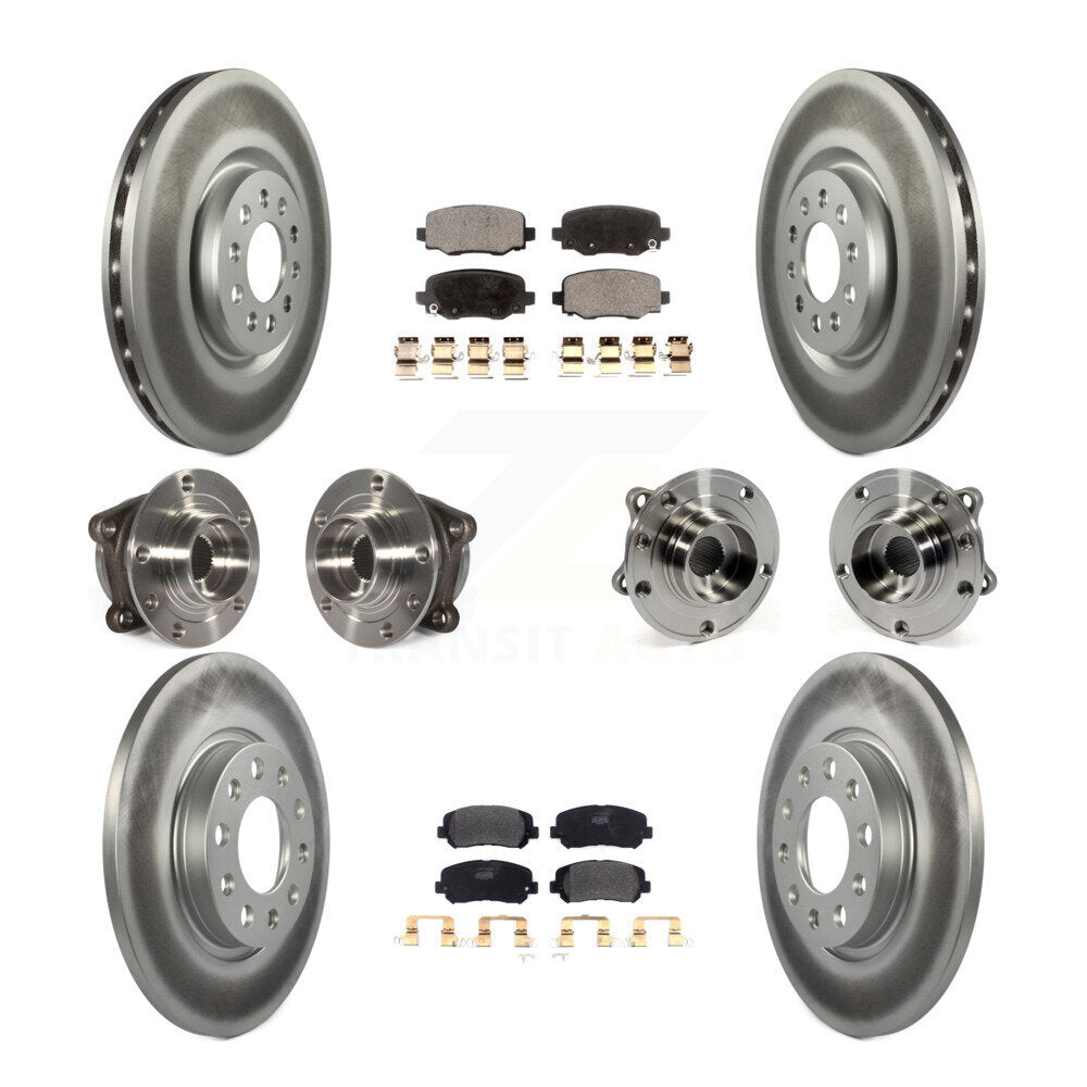 Kit de rotors et plaquettes de frein revêtus de roulement de moyeu avant et arrière (10 pièces) pour Chrysler 200 AW