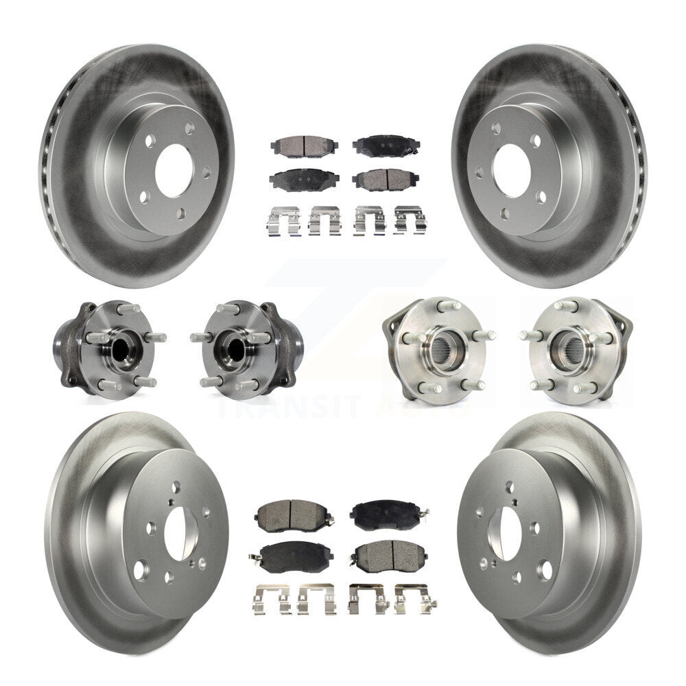 Kit de plaquettes de Rotor de frein à disque revêtu de roulement de moyeu avant et arrière (10 pièces) pour Subaru Imprez