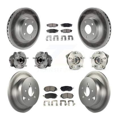 Kit de plaquettes de Rotor de frein à disque revêtu de roulement de moyeu avant et arrière (10 pièces) pour Subaru Imprez