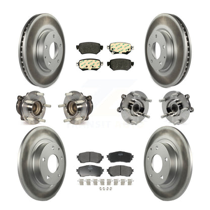 Kit de rotor et de plaquettes de frein revêtus de roulement de moyeu avant et arrière (10 pièces) pour Mazda 2016 – 2018