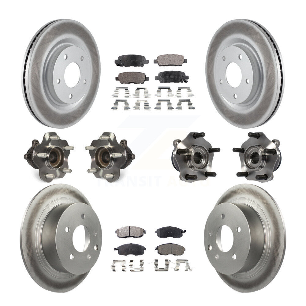 Kit de plaquettes de rotor de frein à disque revêtues de roulement de moyeu avant et arrière (10 pièces) pour Nissan Sentr