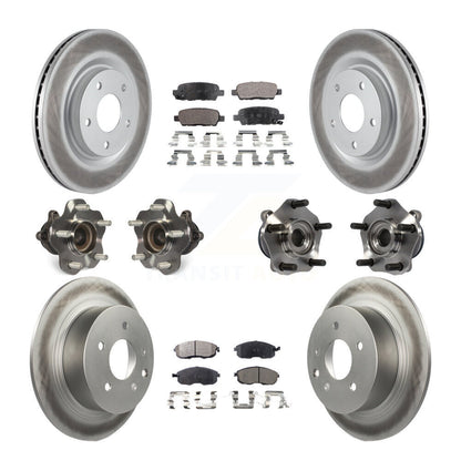 Kit de plaquettes de rotor de frein à disque revêtues de roulement de moyeu avant et arrière (10 pièces) pour Nissan Sentr