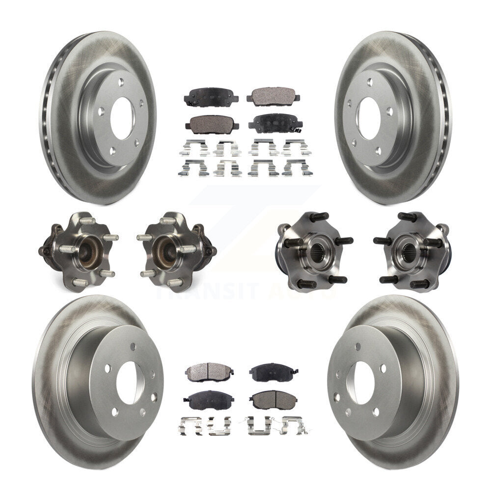 Kit de plaquettes de rotor de frein à disque revêtues de roulement de moyeu avant et arrière (10 pièces) pour Nissan Sentr