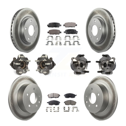 Kit de plaquettes de rotor de frein à disque revêtues de roulement de moyeu avant et arrière (10 pièces) pour Nissan Sentr
