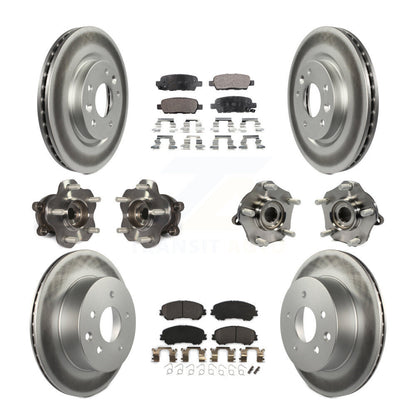 Kit de plaquettes de rotor de frein enduites de roulement de moyeu avant et arrière (10 pièces) pour Nissan Rogue Spor