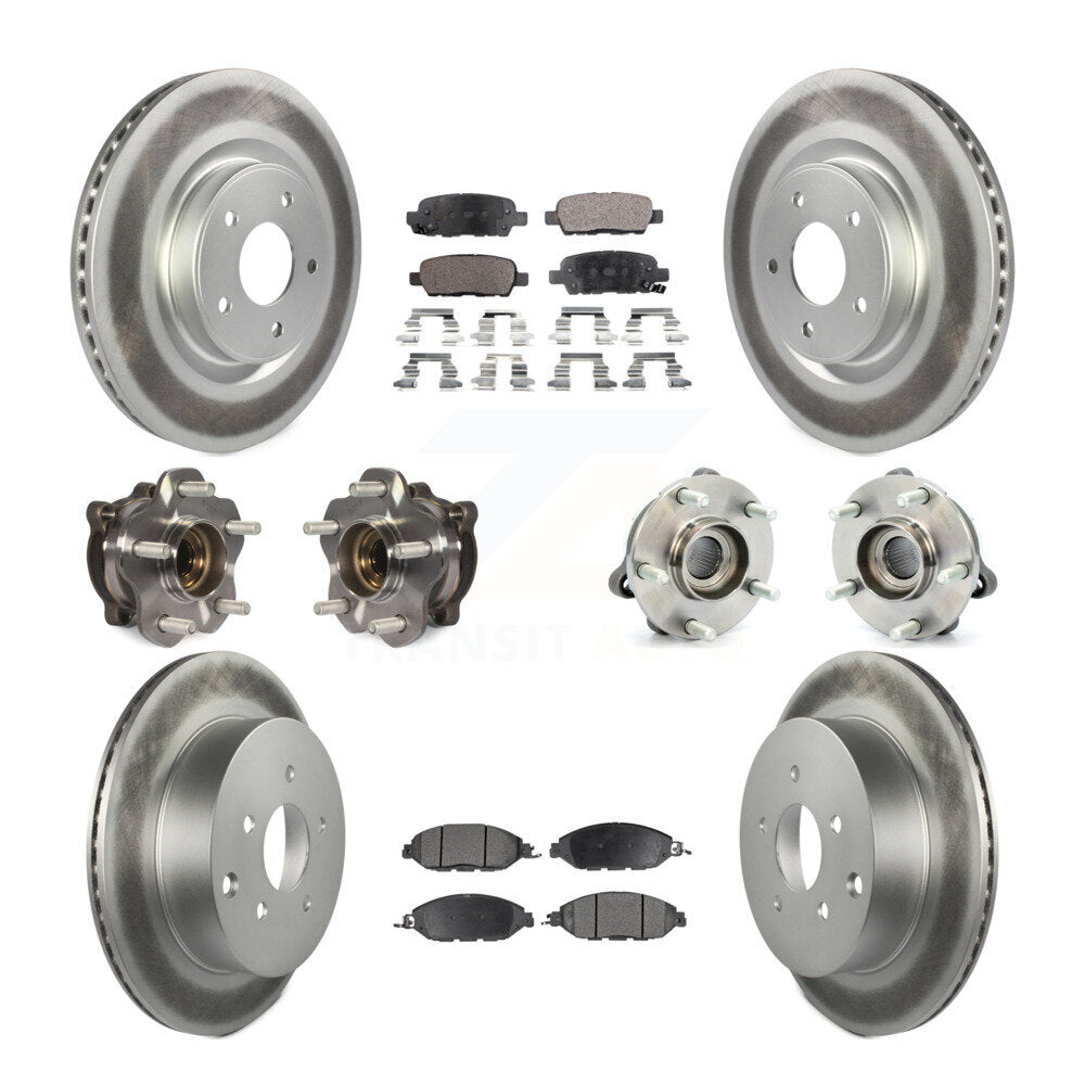 Kit de rotor et de plaquettes de frein revêtus de roulement de moyeu avant et arrière (10 pièces) pour Nissan Pathfinde