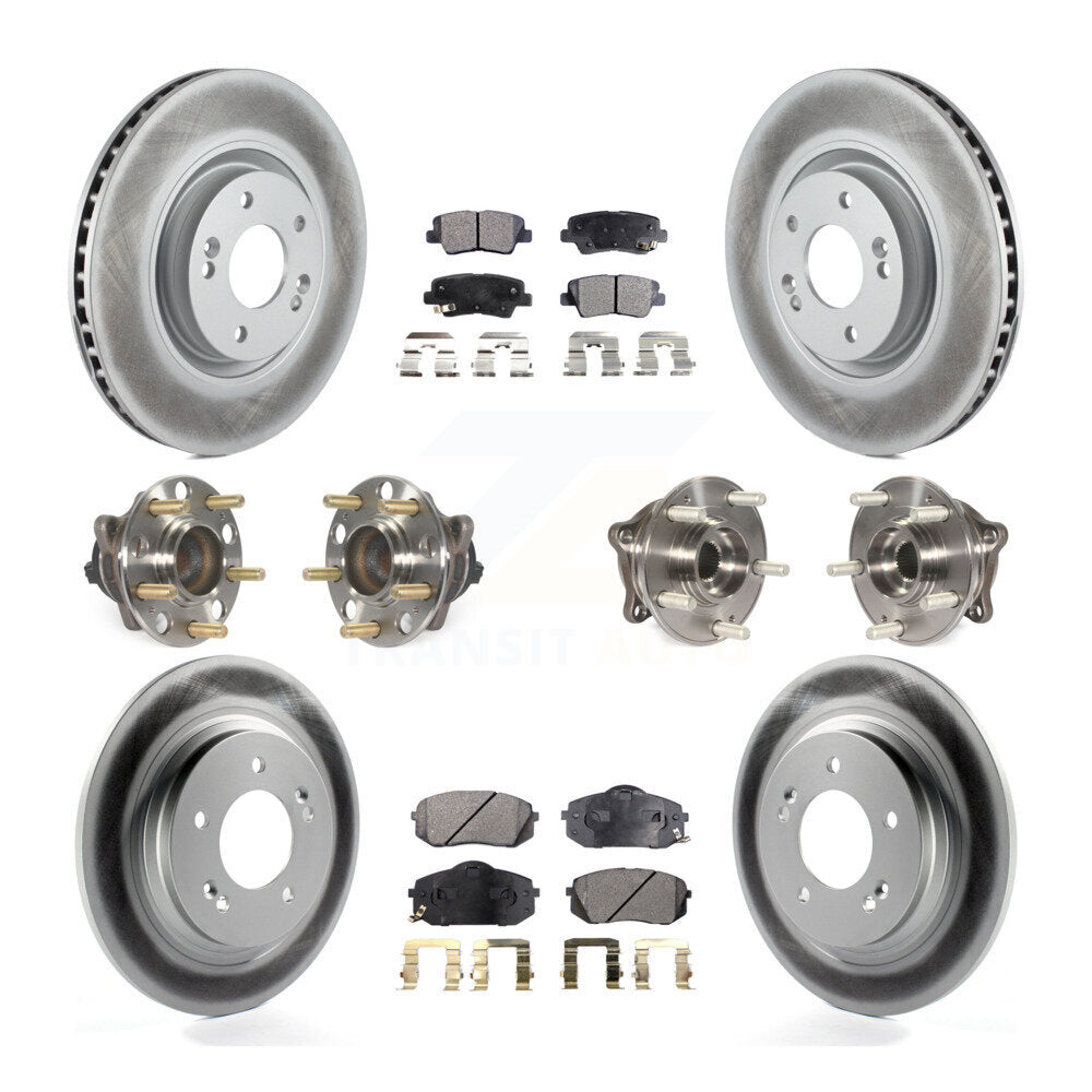 Kit de plaquettes de Rotor de frein à disque revêtu de roulement de moyeu avant et arrière (10 pièces) pour Hyundai Sonat