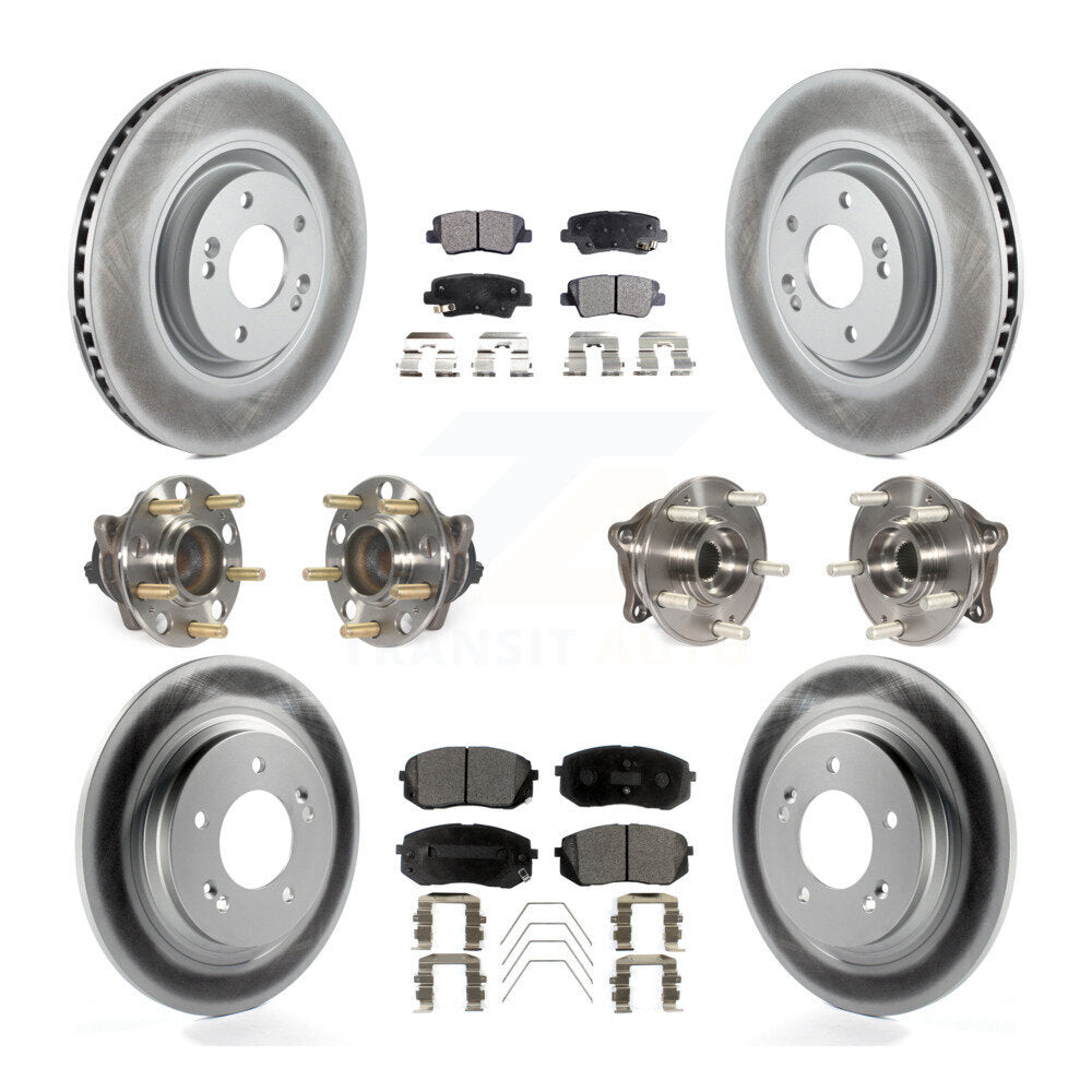 Kit de plaquettes de Rotor de frein à disque revêtu de roulement de moyeu avant et arrière (10 pièces) pour Hyundai Sonat
