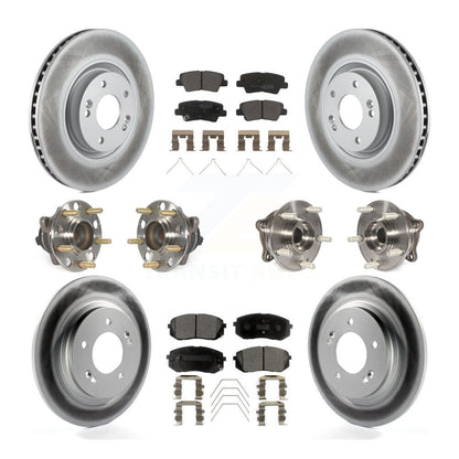 Kit de rotor et de plaquettes de frein à disque revêtus de roulement de moyeu avant et arrière (10 pièces) pour Kia Optim