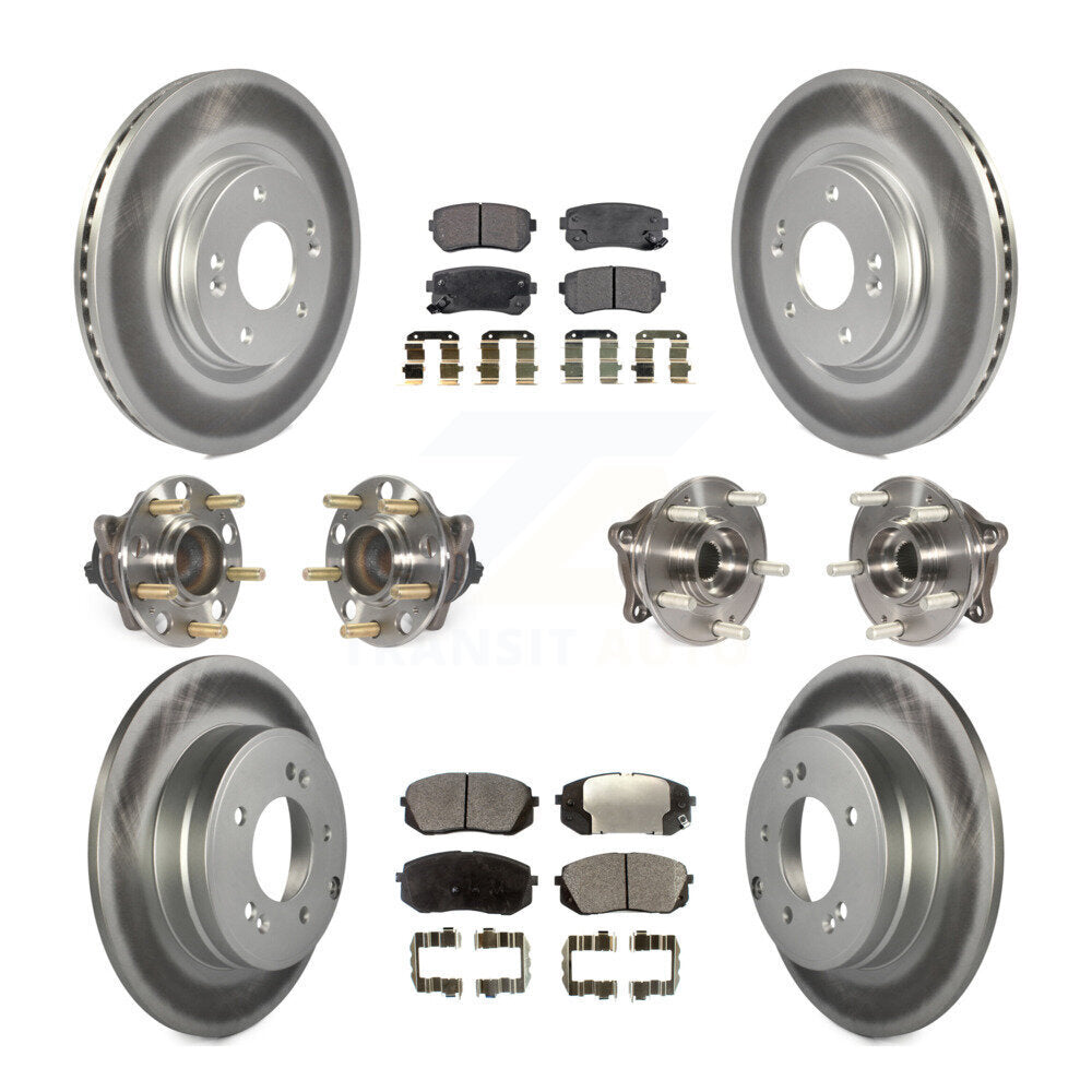 Kit de plaquettes de Rotor de frein à disque revêtu de roulement de moyeu avant et arrière (10 pièces) pour Hyundai Sonat