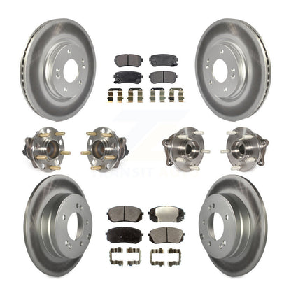 Kit de plaquettes de Rotor de frein à disque revêtu de roulement de moyeu avant et arrière (10 pièces) pour Hyundai Sonat