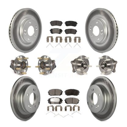 Kit de rotor et de plaquettes de frein à disque revêtus de roulement de moyeu avant et arrière (10 pièces) pour Kia Optim