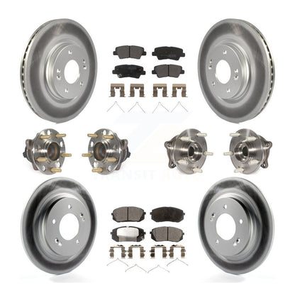 Kit de rotor et de plaquettes de frein à disque revêtus de roulement de moyeu avant et arrière (10 pièces) pour Kia Optim