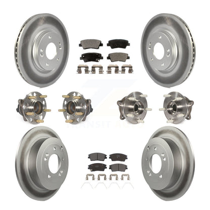 Kit de plaquettes de rotor de frein enduites de roulement de moyeu avant et arrière (10 pièces) pour Hyundai Tucson Ki