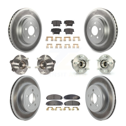 Kit de rotor et de plaquettes de frein revêtus de roulement de moyeu avant et arrière (10 pièces) pour Dodge Charger 30
