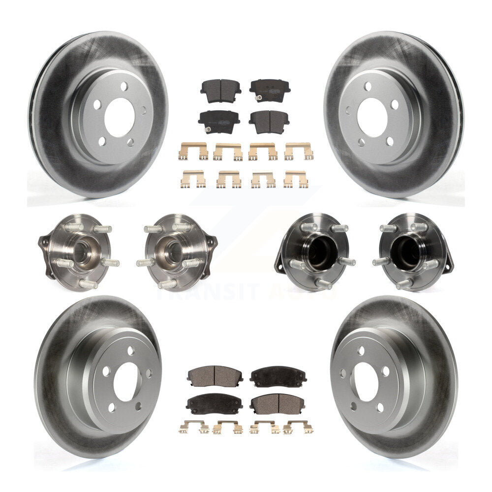 Kit de rotor et de plaquettes de frein revêtus de roulement de moyeu avant et arrière (10 pièces) pour Dodge Charger 30