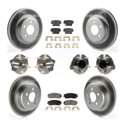Kit de rotor et de plaquettes de frein revêtus de roulement de moyeu avant et arrière (10 pièces) pour Dodge Charger 30