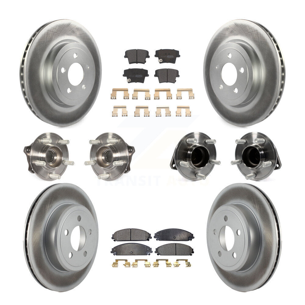 Kit de rotor et de plaquettes de frein revêtus de roulement de moyeu avant et arrière (10 pièces) pour Dodge Charger 30
