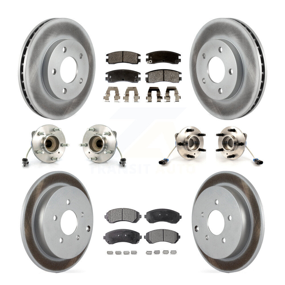 Kit de rotors et plaquettes de frein revêtus de roulement de moyeu avant et arrière (10 pièces) pour Buick Rendezvou