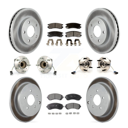 Kit de rotors et plaquettes de frein revêtus de roulement de moyeu avant et arrière (10 pièces) pour Buick Rendezvou