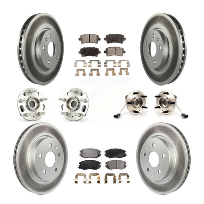 Kit de rotor et de plaquettes de frein revêtus de roulement de moyeu avant et arrière (10 pièces) pour Buick Allur 2010