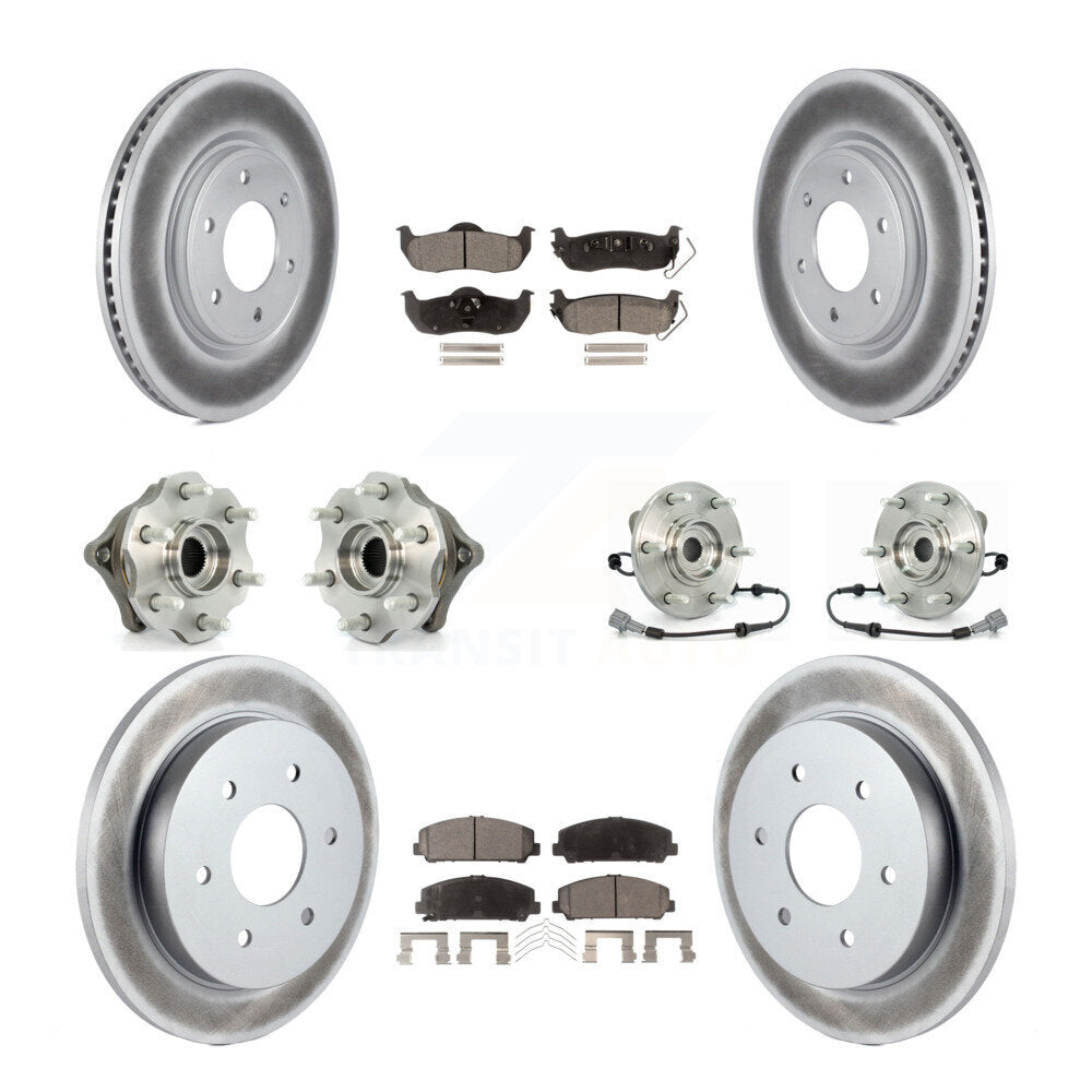 Kit de plaquettes de rotor de frein à disque revêtues de roulement de moyeu avant et arrière (10 pièces) pour Nissan Armad