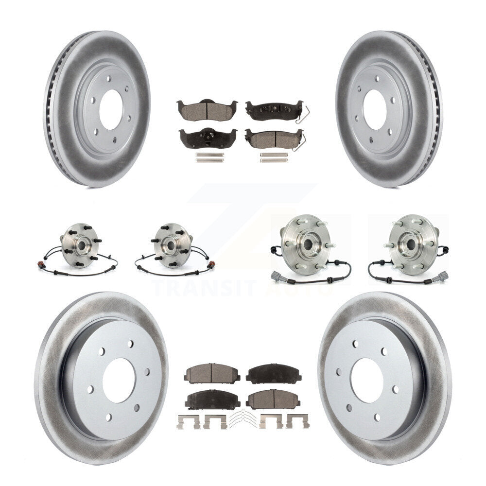 Kit de plaquettes de rotor de frein enduites de roulement de moyeu avant et arrière (10 pièces) pour Nissan Armada QX5