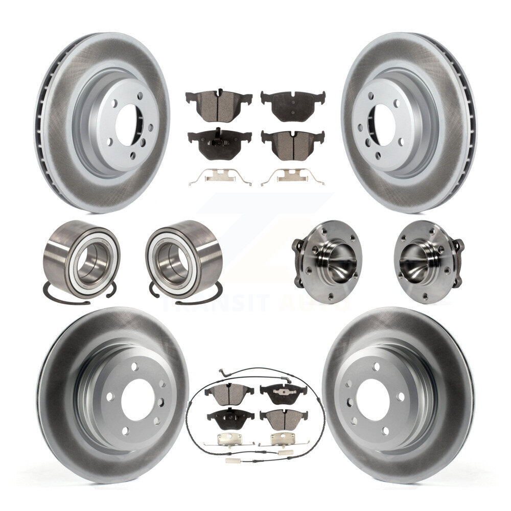 Kit de patins de rotor de frein enduits de roulement de moyeu avant et arrière (10 pièces) pour BMW 335i 335i