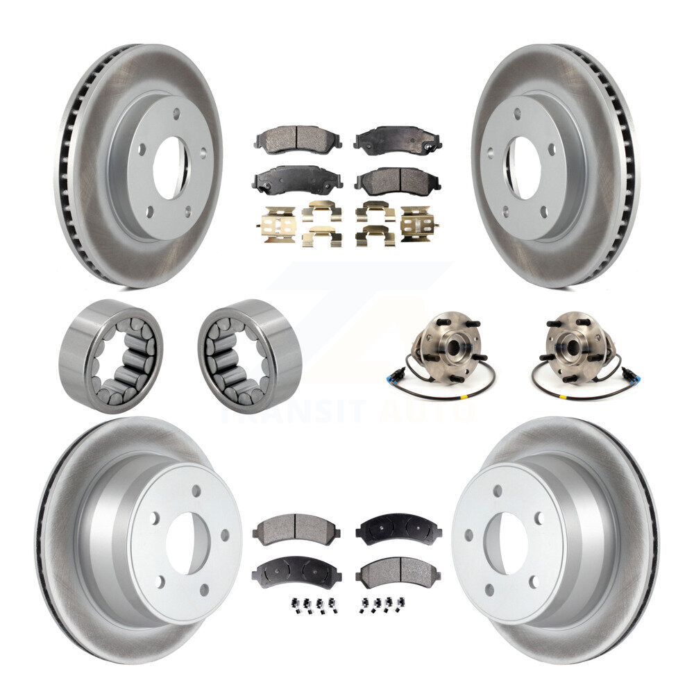 Kit de chaussures de plaquettes de Rotor de frein enduites de roulement de moyeu avant et arrière (10 pièces) pour Chevrolet GM