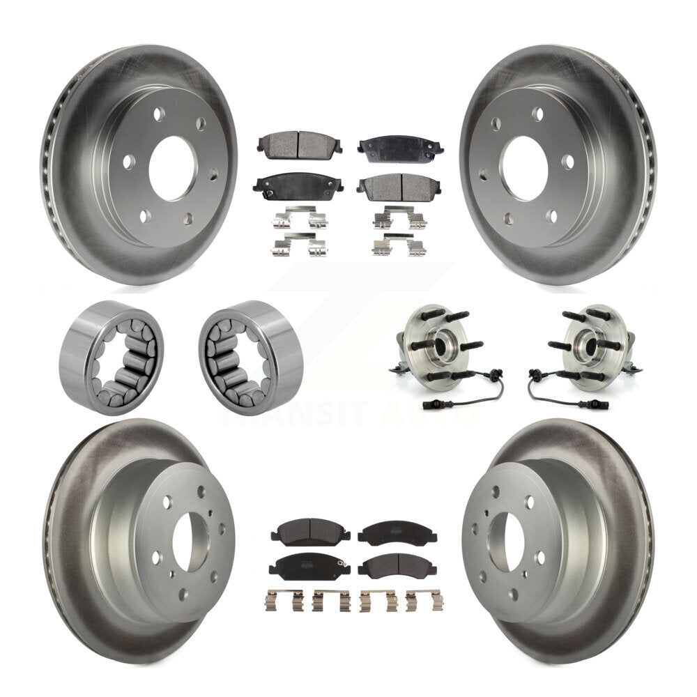 Kit de chaussures de plaquettes de Rotor de frein, roulement de moyeu avant et arrière (10 pièces) pour GMC Sierra 150
