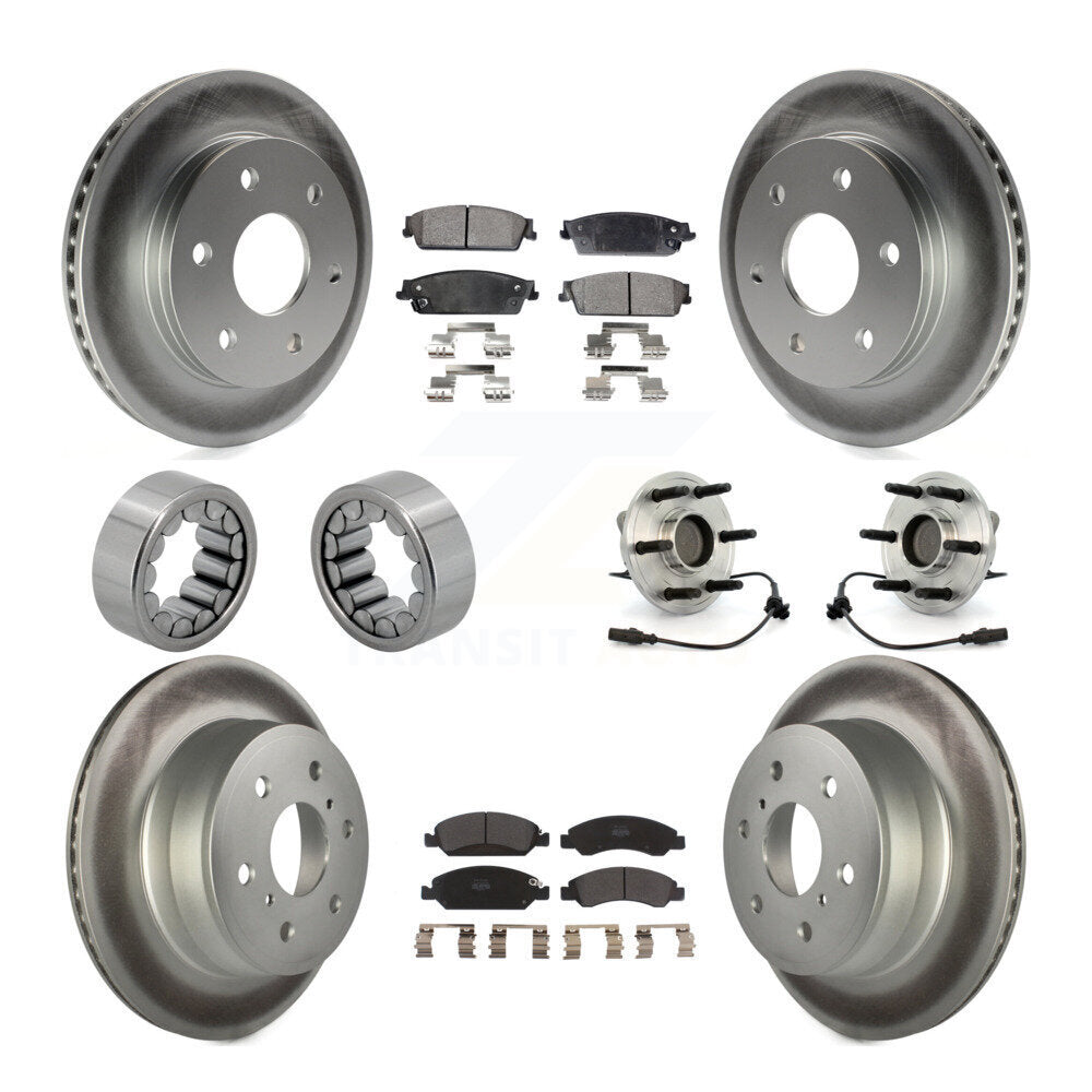 Kit de chaussures de plaquettes de Rotor de frein, roulement de moyeu avant et arrière (10 pièces) pour GMC Sierra 150
