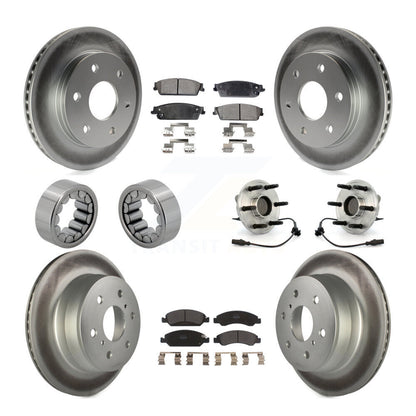 Kit de chaussures de plaquettes de Rotor de frein, roulement de moyeu avant et arrière (10 pièces) pour GMC Sierra 150