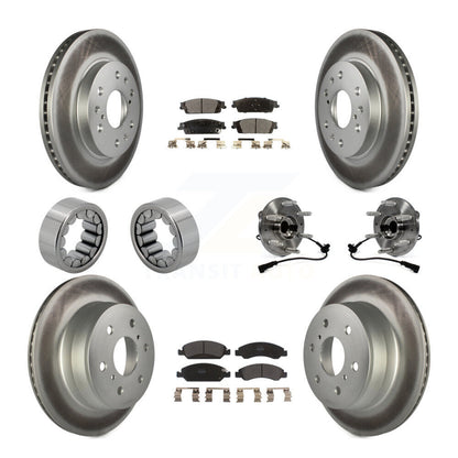 Kit de chaussures de plaquettes de Rotor de frein, roulement de moyeu avant et arrière (10 pièces) pour GMC Sierra 150