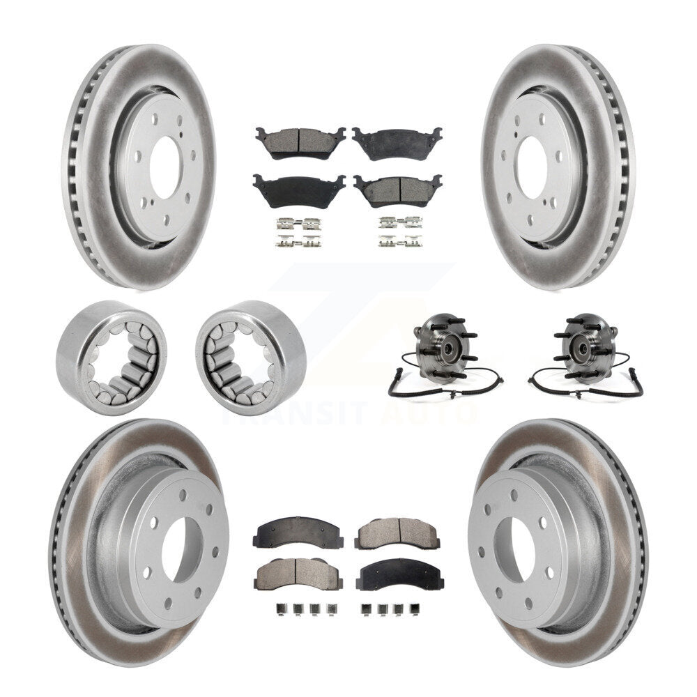 Kit de patins de rotor de frein enduits de roulement de moyeu avant et arrière (10 pièces) pour Ford F-150 4W