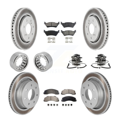 Kit de patins de rotor de frein enduits de roulement de moyeu avant et arrière (10 pièces) pour Ford F-150 4W