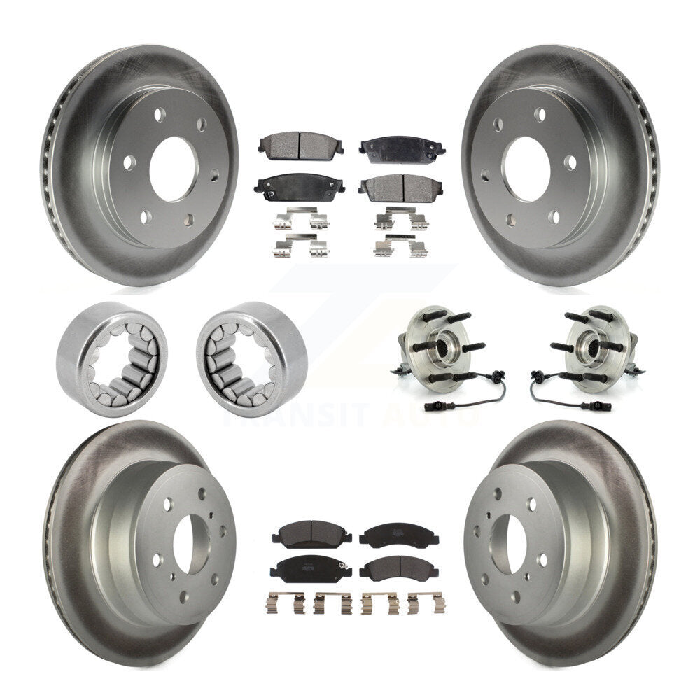 Kit de chaussures de plaquettes de Rotor de frein, roulement de moyeu avant et arrière (10 pièces) pour GMC Sierra 150
