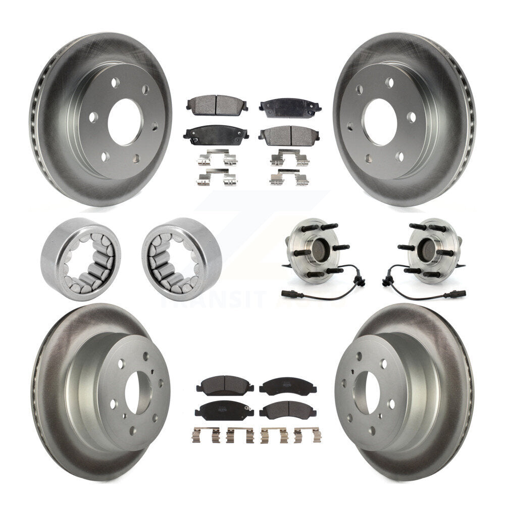 Kit de chaussures de plaquettes de Rotor de frein, roulement de moyeu avant et arrière (10 pièces) pour GMC Sierra 150