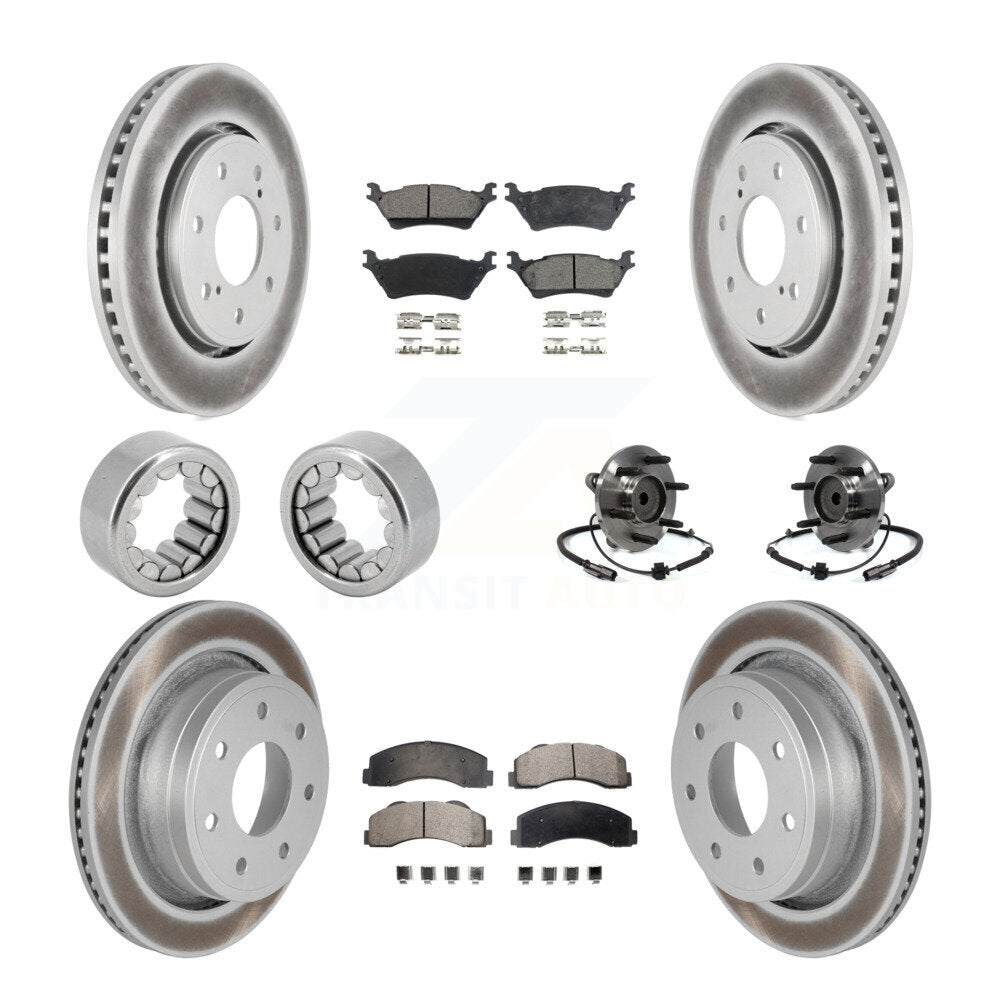 Kit de patins de rotor de frein enduits de roulement de moyeu avant et arrière (10 pièces) pour Ford F-150 RW