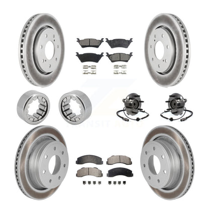 Kit de patins de rotor de frein enduits de roulement de moyeu avant et arrière (10 pièces) pour Ford F-150 RW