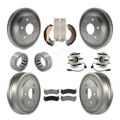 Ensemble de roulements de moyeu avant et arrière, rotors et plaquettes de frein à disque revêtus, Kit de chaussures pour