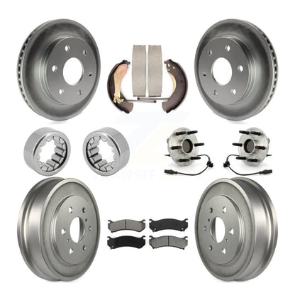 Ensemble de roulements de moyeu avant et arrière, rotors et plaquettes de frein à disque revêtus, Kit de chaussures pour