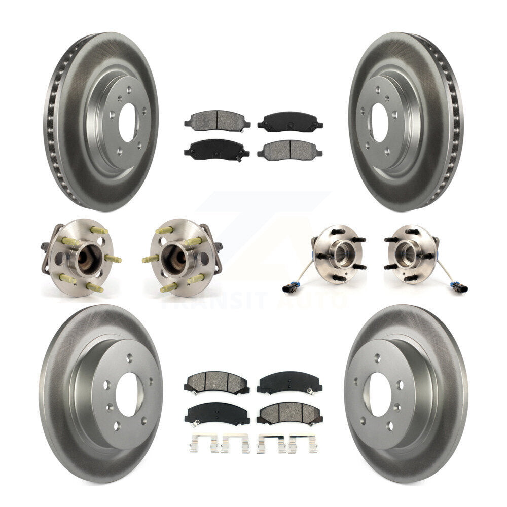 Kit de plaquettes de Rotor de frein enduites de roulement de moyeu avant et arrière (10 pièces) pour Buick Lucerne 4.6