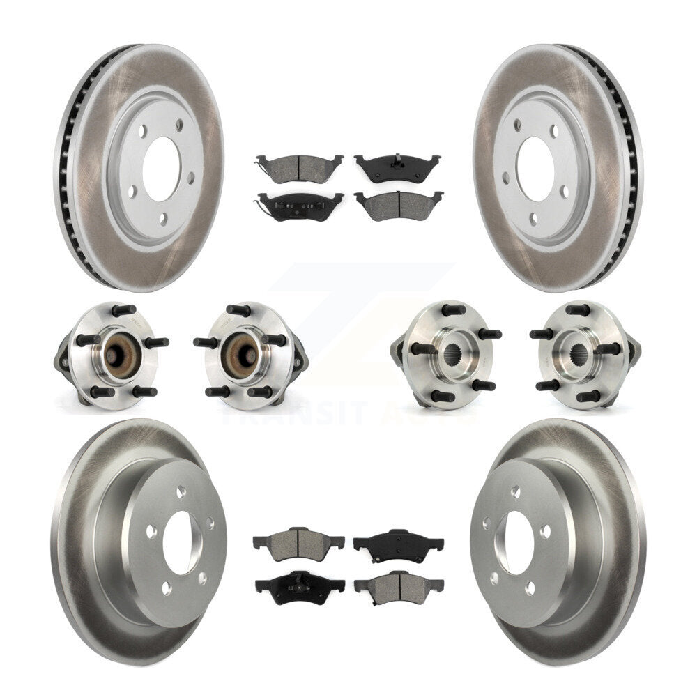 Kit de plaquettes de Rotor de frein, roulement de moyeu avant et arrière (10 pièces) pour Dodge Grand Caravan