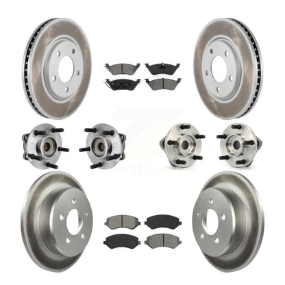 Kit de rotors et plaquettes de frein revêtus de roulement de moyeu avant et arrière (10 pièces) pour Chrysler Voyage
