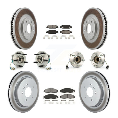 Kit de Rotor et de plaquettes de frein à disque revêtus de roulement de moyeu avant et arrière (10 pièces) pour Cadillac CT