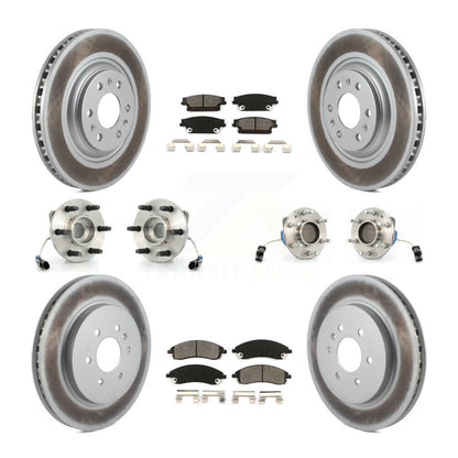 Kit de rotors et plaquettes de frein revêtus de roulement de moyeu avant et arrière (10 pièces) pour Cadillac SRX RW