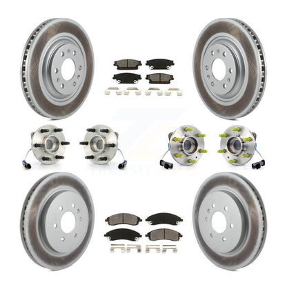 Kit de rotors et plaquettes de frein revêtus de roulement de moyeu avant et arrière (10 pièces) pour Cadillac SRX AW